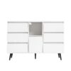Living Room Sideboard Storage Cabinet With LED Light, Modern Kitchen Unit Cupboard Buffet Wooden Storage Display Cabinet - White - Image 12