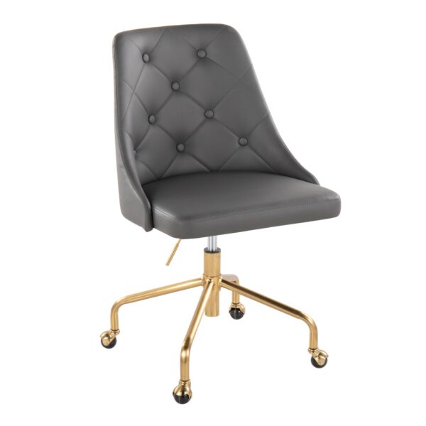 Marche - Contemporary Adjustable Office Chair With Casters - Gold / Gray