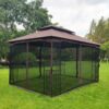 13 0 Outdoor Patio Gazebo Canopy Tent With Ventilated Double Roof And Mosquito Net (Detachable Mesh Screen On All Sides) Suitable For Lawn Garden Backyard And Deck Top - Brown - Image 8