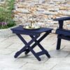 Outdoor Folding Wooden Side Table - Navy Blue - Image 3