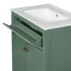 Bathroom Vanity With Ceramic Sink, Modern Single Bathroom Cabinet With 2 Doors And A Shelf, Soft Close Doors - Green - Image 24