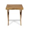 Passion - Outdoor Side Table With Cross Base And Slatted Top - Teak - Image 7