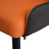 Modern Sponge-Filled Dining Chair, Solid Wood Metal Legs, Suitable For Restaurants, Living Rooms And Rooms (Set of 2) - Orange / Dark Brown - Image 12