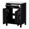 Bathroom Vanity Combo With Ceramic Sink, Luxurious Space-Saving Vanity, 2 Soft Close Doors - Black - Image 13