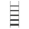 Bookshelf, Bookcase, Etagere, Ladder, 5 Tier, For Office, Marble Look Contemporary & Modern - Black - Image 4