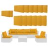 14 Pack Cushion Covers For 7 Piece Wicker Rattan Sectional Sofa (6 Seater), Outdoor Seat And Back Slipcovers With Zippers - Yellow - Image 2