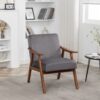Accent Chair, Classic Mid Century Modern For Extra Seating - Gray - Image 5