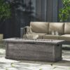 Transitional, Rectangular Outdoor Propane Fire Pit With 50, 000 Btu, Tank Cover Not Included - Brown Wood Pattern - Image 6