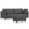 Ava - Mid Century Sofa With Ottoman Set - Dark Gray - Image 5