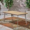 Outdoor Dining Table With Eucalyptus Wood Topped - Silver - Image 4