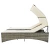 Patio Daybed Outdoor Daybed Sun Lounger With Shelter Roof With Adjustable Backrest, Storage Box And 2 Cup Holders For Patio, Balcony, Poolside - Cream - Image 24