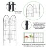 2 Pack Metal Garden Trellis Rustproof Trellis For Climbing Plant Outdoor Flower Support - Black - Image 17