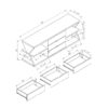 Modern TV Stand With Four Open Shelves And Three Storage Drawers - White Oak - Image 4