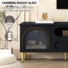 Retro TV Stand, Entertainment Center Media Console Cabinet With 6 Metal Legs, 2 Cabinets, 4 Drawers And Anti-Tip Device For Living Room, Up To 85" - Black - Image 7