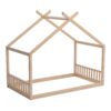 Twin Size Montessori Style House Bed For Kids, Floor Bed Frame With Headboard And Footboard, Fence Bed For Girls, Boys, Slat Not Included - Natural - Image 5
