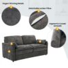 Cozy Upholstered Loveseat Sofa Oversized Comfy Comfy Cloud Sofa Double Cushion Loveseat Sofa Plush Cushion Sofa Couch For Living Room - Gray - Image 5