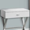 Accent Side Table, Storage Drawer, Glossy Contemporary And Modern - White - Image 3