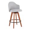 Ahoy - Contemporary Fixed Height Counter Stool With Bamboo Legs / Round Footrest (Set of 2) - Light Gray / Walnut - Image 2