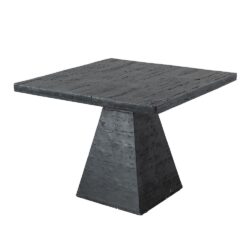 Square Dining Table With Pedestal Base - Black