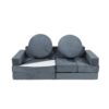 14 Pieces Kids Sofa Modular Play Couch Child Sectional Sofa To Boost Creativity Boys And Girls Diy Creating Playroom Couch Furniture For Toddlers Convertible Foam And Floor Cushion - Gray - Image 17