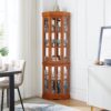 Corner Curio Cabinet With 5 Shelves And Lighting System (E26 Light Bulb Not Included) - Oak - Image 5
