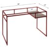 Yasin - Glass Top Writing Desk - Red - Image 8