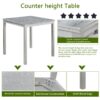 5 Pieces Counter Height Table Set, Wooden Kitchen Table Set With Square Table And 4 Upholstered Chairs - Silver Gray - Image 9