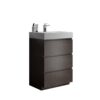 Alice - 24" Bathroom Vanity With Sink, Large Storage Freestanding Bathroom Vanity For Modern Bathroom, One-Piece Sink Basin Without Drain And Faucet - White / Walnut - Image 4