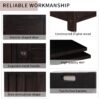 Storage Bench With 3 Shutter-Shaped Doors, Shoe Bench With Removable Cushion And Hidden Storage Space - Espresso - Image 6