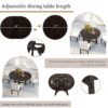 Gia - Round Extendable Dining Table With 16" Leaf Wood - Espresso - Image 3