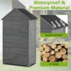 Outdoor Storage Cabinet, Garden Wood Tool Shed, Outside Wooden Shed Closet With Shelves And Latch For Yard - Gray - Image 3