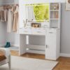 40.95" Newly Designed Smart Mirror Dressing Table With Drawers And Storage Cabinet, Dressing Table With Dressing Pad For Bedroom, Dressing Room - White - Image 9