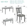 6 Pieces Kitchen Dining Set, Rectangular Wooden Dining Table With 4 Upholstered Chairs And A Bench, Dining Table Set For 6 People, Living Room, Home Bar And Kitchen - Gray - Image 3