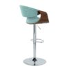 Curvo - Mid-Century Modern Adjustable Barstool & Swivel (Set of 2) - Walnut / Teal - Image 4