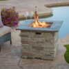 Classic Design Square Fire Pit With Top And 40, 000 Btu Heat Output - Stone Gray - Image 5
