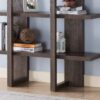 Wooden 4 Tier Display Organizing Cabinet, Tall Bookcase With Open Shelving - Walnut Oak - Image 5