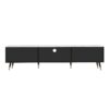 Modern TV Stand & 2 Cabinets & Open Compartments, Entertainment Center For Tvs Up To 80'', Television Console For Living Room - White / Black - Image 15