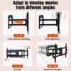 Full Motion TV Wall Mount Bracket For 40 120" TV Dual Arm Tilt & Swivel Vesa 800 X 400 Mm 132 Lbs Load - Black - Image 11