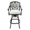 Round 4 Person 42" Long Bar Height Dining Set With Cushions - Dark Gray / White - Image 4