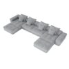 Modern Oversized Modular Sectional Sofa, Sparkling Chenille Fabric Soft Cushion Sofa With 8 Pillows, 8 Pieces Diy Combination Tufted Sofa, No Assembly Required - Gray - Image 24