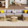 7 Pieces Outdoor Patio Furniture, All-Weather Rattan Sectional Sofa Set With Thick Cushions And Pillows, Freely Combined Conversation Sets For Garden, Backyard, Balcony - Gray - Image 4
