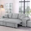 Daniel - Upholstered Reversible Sectional With Pull Out Loveseat - Light Gray - Image 8