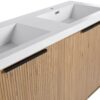 Modern Style Freestanding Bathroom Vanity With Double Resin Sink & Soft Close Cabinet Doors - Light Coffee - Image 13