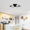 6 Light Crystal Ceiling Light For Dining Room, Modern Ceiling Lamp With Light Fixture For Farmhouse Entryway Living Room (6*G9 Bulbs Included) - Matte Black - Image 4