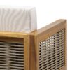 Outdoor 4 Seater Acacia Wood Chat Set With Wicker Accents And Cushions - Teak / Mixed Brown / Beige - Image 19
