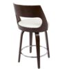 Cecina - Mid-Century Modern Counter Stool With Swivel (Set of 2) - Cherry / White - Image 4
