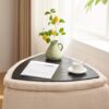 2 Piece Upholstered Storage Ottoman Set With Metal Legs Foot Stool Coffee Side Table Reversible Lid Light - Light Camel - Image 15