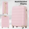 3 Piece Luggage Set Hardside Spinner Suitcase With Tsa Lock 20" 24' 28" Available - Light Pink - Image 4