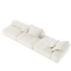 Modern Oversized Modular Sectional Sofa With Ottoman, Seat, Chaise Lounge And Armrest, Sparkling Chenille Fabric Soft Cushion Sofa With 4 Pillows, 4 Pieces Diy Combination Tufted Sofa, No Assembly Required - Beige - Image 21