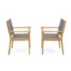 Cordoba - Dining Chair Set With Acacia Wood Frame And Textilen Upholstery (Set of 2) - Teak - Image 8